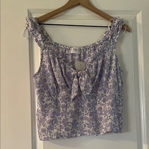 Sienna Sky Lavender Floral Tie-Front Top